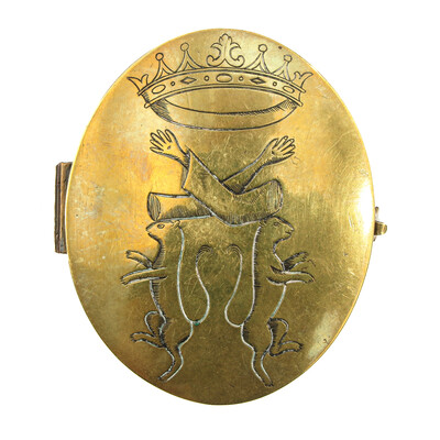 Multi Reliquary  en Brass / Glass / Wax Seal, Italy  19 th century