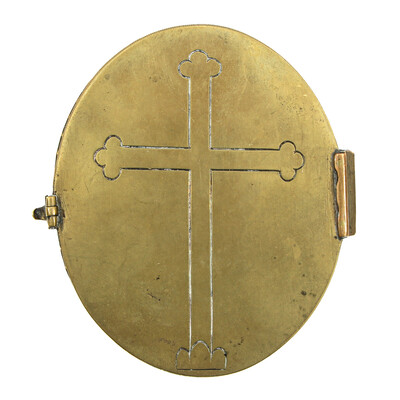 Multi Reliquary  en Brass / Glass / Wax Seal, Italy  19 th century