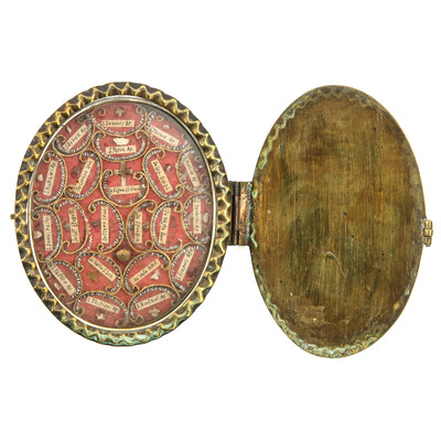 Multi Reliquary  en Brass / Glass / Wax Seal, Italy  19 th century