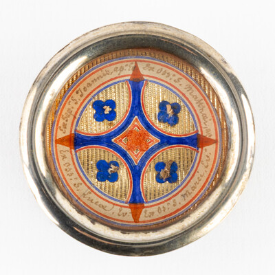 Multi Reliquary Ex Ossibus Relics : St. Luke, St. Marc. St. Matthew, St. John. With Original Document en Brass / Glass / Wax Seal, Gent - Belgium  19 th century ( Anno 1869 )