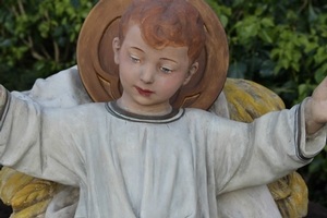 Nativity - Child en plaster, Belgium 19th century