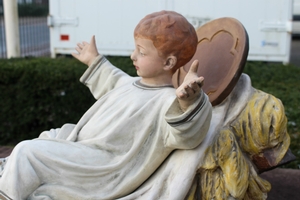 Nativity - Child en plaster, Belgium 19th century