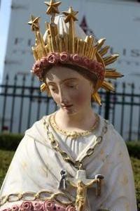 Nd De La Salette. At Restoring Studio. en plaster polychrome, France 19th century