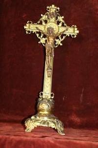 Altar - Cross style neo classical en Cross, solid Bronze Gilt, France 1870