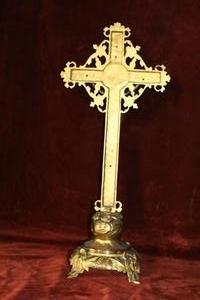 Altar - Cross style neo classical en Cross, solid Bronze Gilt, France 1870