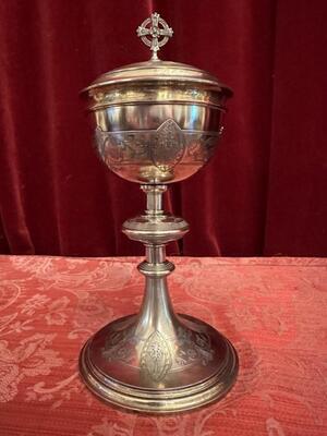 Ciborium style Neo Classicistic en Full - Silver / Enamel / Silver Marks Present, France 19 th century ( Anno 1865 )