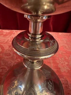 Ciborium style Neo Classicistic en Full - Silver / Enamel / Silver Marks Present, France 19 th century ( Anno 1865 )