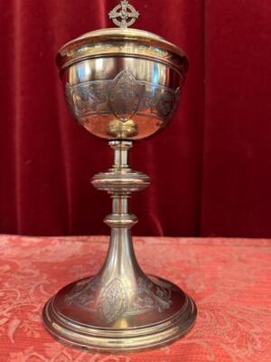 Ciborium style Neo Classicistic en Full - Silver / Enamel / Silver Marks Present, France 19 th century ( Anno 1865 )