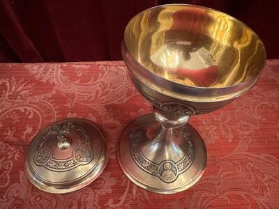 Ciborium style Neo Classicistic en Full - Silver / Silver Marks Present, Belgium  19 th century