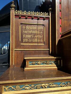 High Quality Pair Of Neoclassical Roman-Gothic-Style Side-Altars. Including The Original Altar-Stone ! style Neo Classicistic - Gothic - Style en Oak wood, Belgium  19 th century