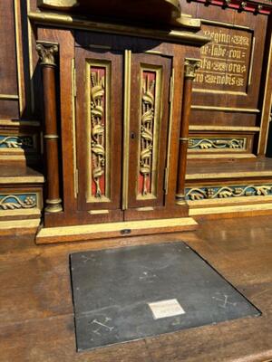 High Quality Pair Of Neoclassical Roman-Gothic-Style Side-Altars. Including The Original Altar-Stone ! style Neo Classicistic - Gothic - Style en Oak wood, Belgium  19 th century