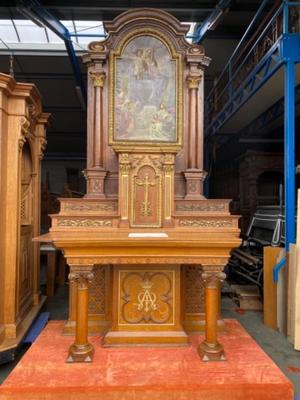 Altar style NEO-CLASSICISTIC-STYLE en Oak wood, Belgium 19 th century ( Anno 1875 )