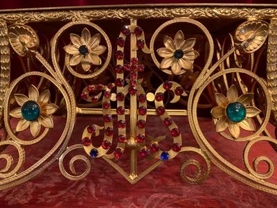Tabor style NEO-CLASSICISTIC en Brass / Polished / New Varnished / Gilt / Glass Stones, France 19 th century ( Anno 1875 )