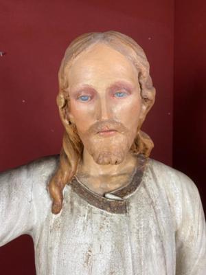 Resurrection-Christ style NEO-CLASSICISTICAL en FULLY HAND-CARVED WOOD POLYCHROME, France 19th century