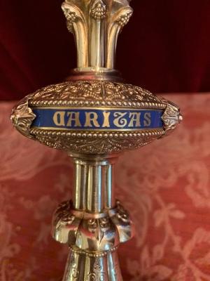 1 NEO-CLASSISISTIC Chalice With Original Case Paten And Spoon All Silver.