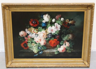 Painting Signed: Henri H.D.V.De Vooght en Oil on Canvas / Wooden Frame, 20 th century ( Anno 1917 )