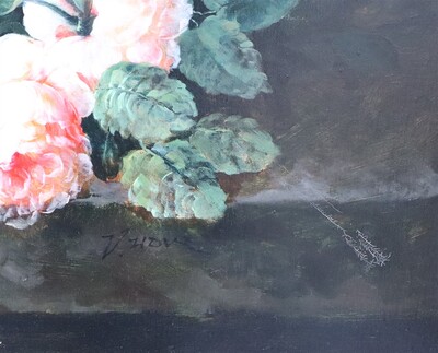 Painting Signed: Henri H.D.V.De Vooght en Oil on Canvas / Wooden Frame, 20 th century ( Anno 1917 )