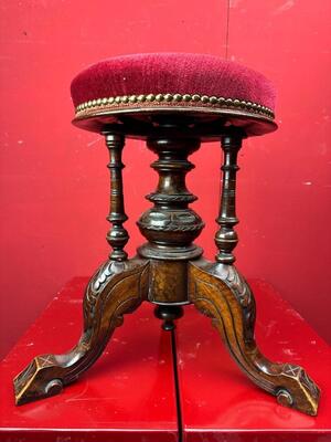 Piano Stool en Wood / Fabrics Velvet, 19 th century