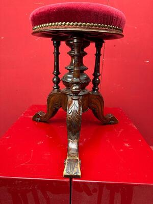 Piano Stool en Wood / Fabrics Velvet, 19 th century
