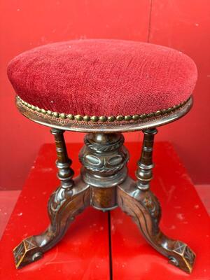 Piano Stool en Wood / Fabrics Velvet, 19 th century