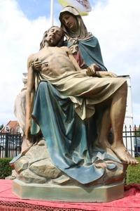 Pieta.  en plaster polychrome, Belgium 19th century