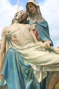 Pieta.  en plaster polychrome, Belgium 19th century