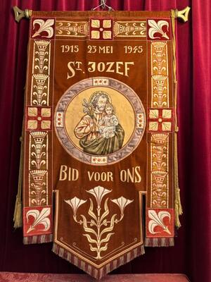 Procession Banner en Fabrics, Belgium  20 th century ( Anno 1930 )