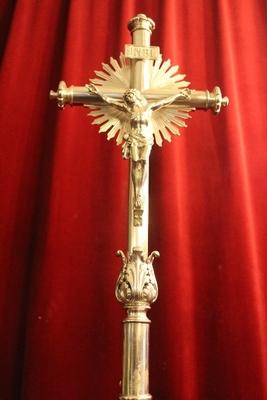 Processional - Cross en Brass Bronze Plated, Dutch 19th century ( 1880 )