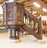 Pulpit  en Oak wood, Belgium 19th century