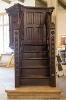 Pulpit  en Oak wood, Belgium 19th century