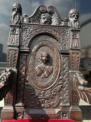 Rare Unique Seat  en Wood, 19 th century