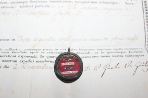 Relic Ex Cela Imbussa Sanguine S. Philip. Neri. Ex Oss B. Sebastiani Valifre Genua Italy 1844