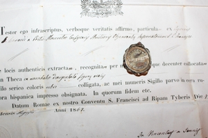 Relic Ex Praesepio S. Leonardi A Porti Mauritio Genua  Italy 18 th century