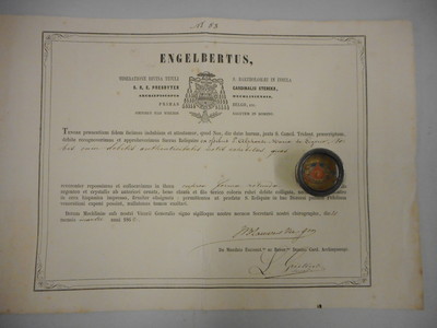 Relic St. Alphonsus With Original Document  Belgium  19 th century