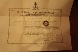 Relic St. Pachalis Baylon Ex Vestimentes With Document Dutch 19th century (1850)