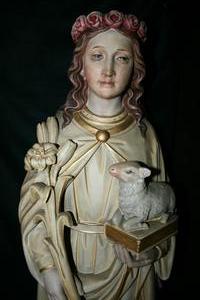 Religious Statue en SANDSTONE POLYCHROME, dutch 19th century