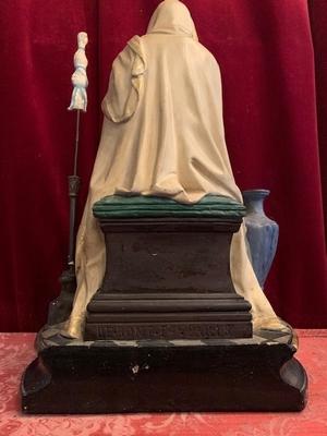 Religious Statue en Plaster polychrome, Paris France 19th century