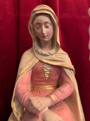 Religious Statue en Plaster polychrome, Paris France 19th century