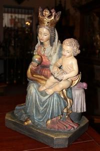 Religious Statue en wood polychrome, Italy 20th century