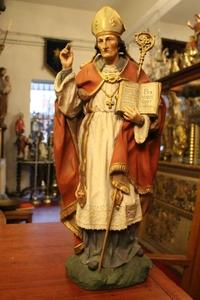 Religious Statue en wood polychrome, Italy 20th century