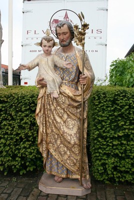 Religious Statue en wood polychrome, France 19th century