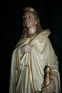 Religious Statue en SANDSTONE POLYCHROME, dutch 19th century