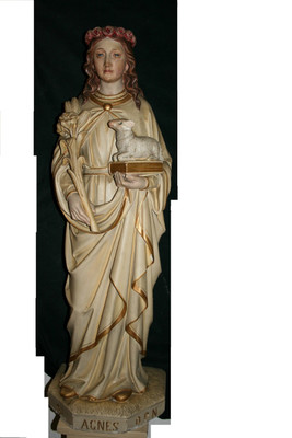 Religious Statue en SANDSTONE POLYCHROME, dutch 19th century