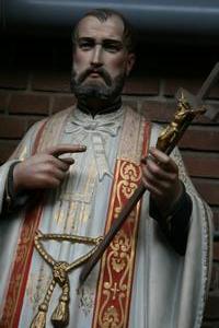 Religious Statue en PLASTER POLYCHROME, Belgium 19th century