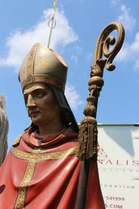 Religious Statue en Terra-Cotta polychrome, France 19th century