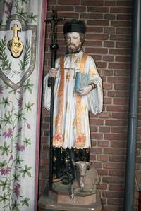 Religious Statue en PLASTER POLYCHROME, Belgium 19th century