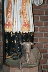 Religious Statue en PLASTER POLYCHROME, Belgium 19th century