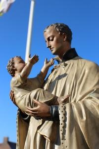 Religious Statue St. Aloysius en plaster polychrome, France 19th century