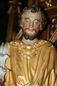 Religious Statue St. Joseph en Terra-Cotta, France 19th century