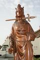 Religious Statue St. Lucia en wood oak, Belgium 19th century